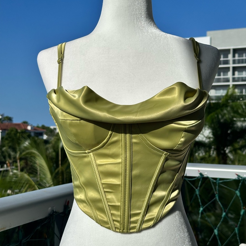 Parthea satin ribbed bustier size XS